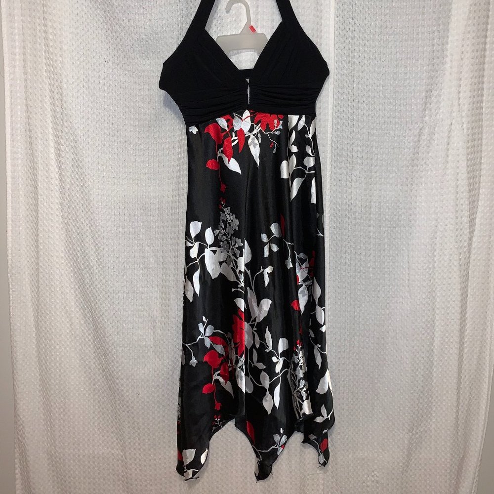 Speechless Long Black Handkerchief Hem Dress